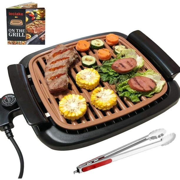Smokeless Electric Indoor Grill BBQ Nonstick w/Grill Grate and Griddle Plate 